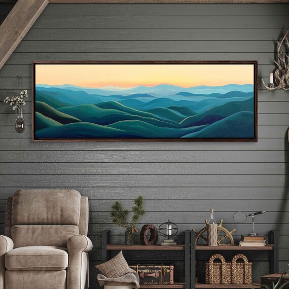Blue Ridge Mountains Wall Art Print Acrylic Landscape Sunset Vibrance Rolling Hills