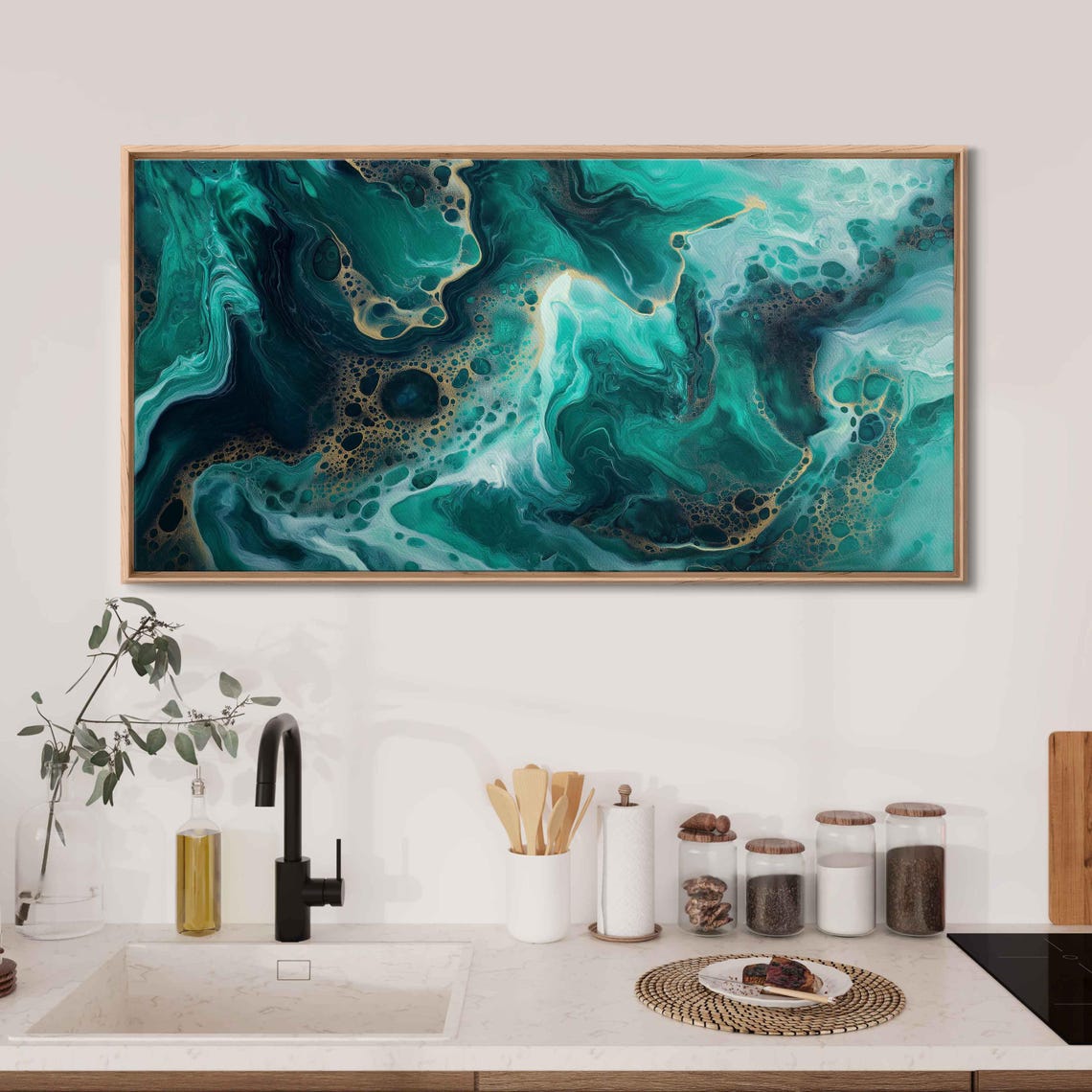 Opulent Abstract Art, Rich Jewel Tones