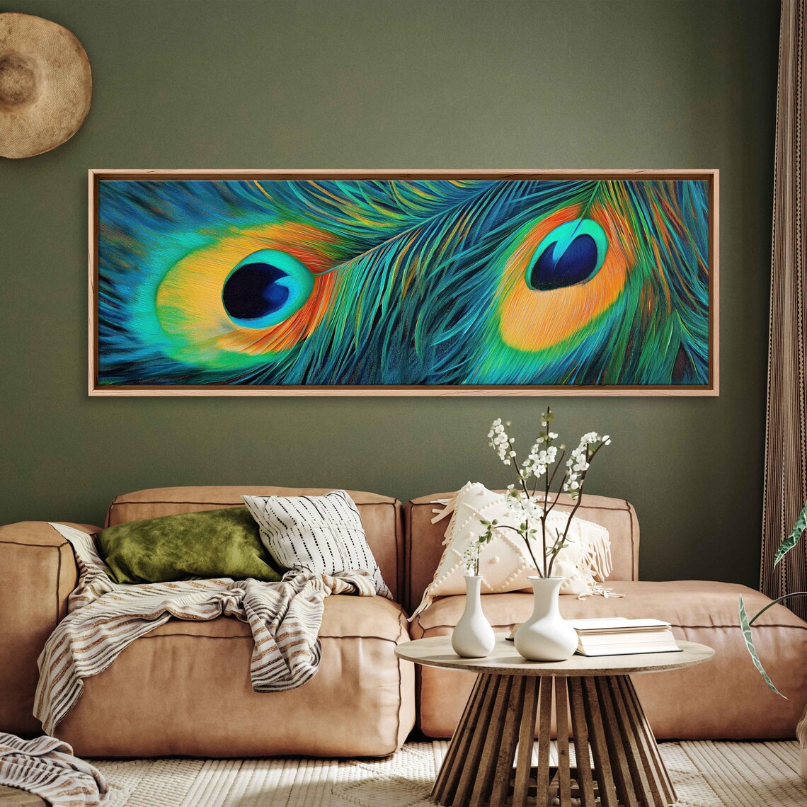 Peacock Feathers Abstract, Impressionistic Decor