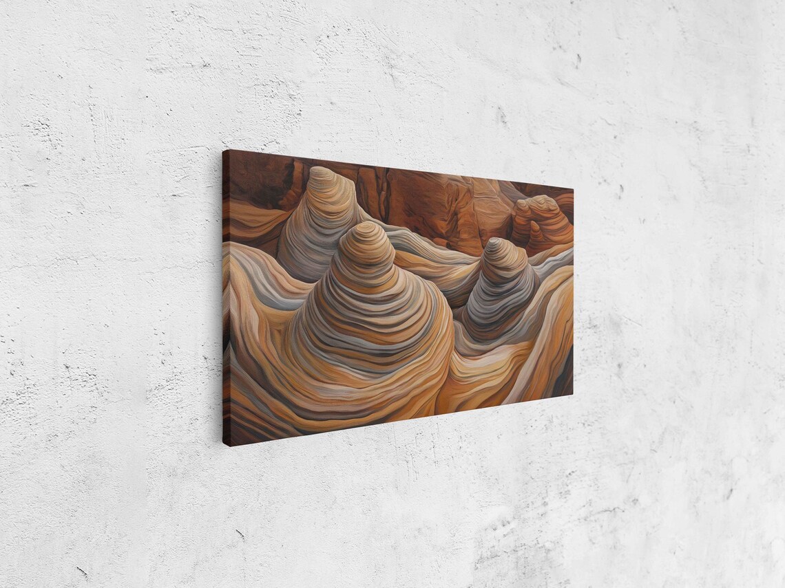 Sandstone Formations Wall Art Print Textured Swirls In Earthy Reds And Browns - Image 4