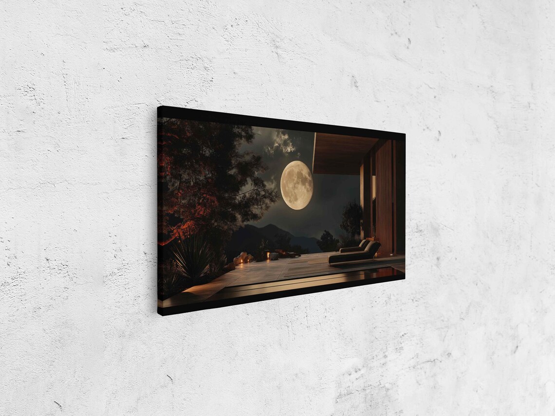 Tranquil Terrace Under Twilight Sky Art Print - Image 4