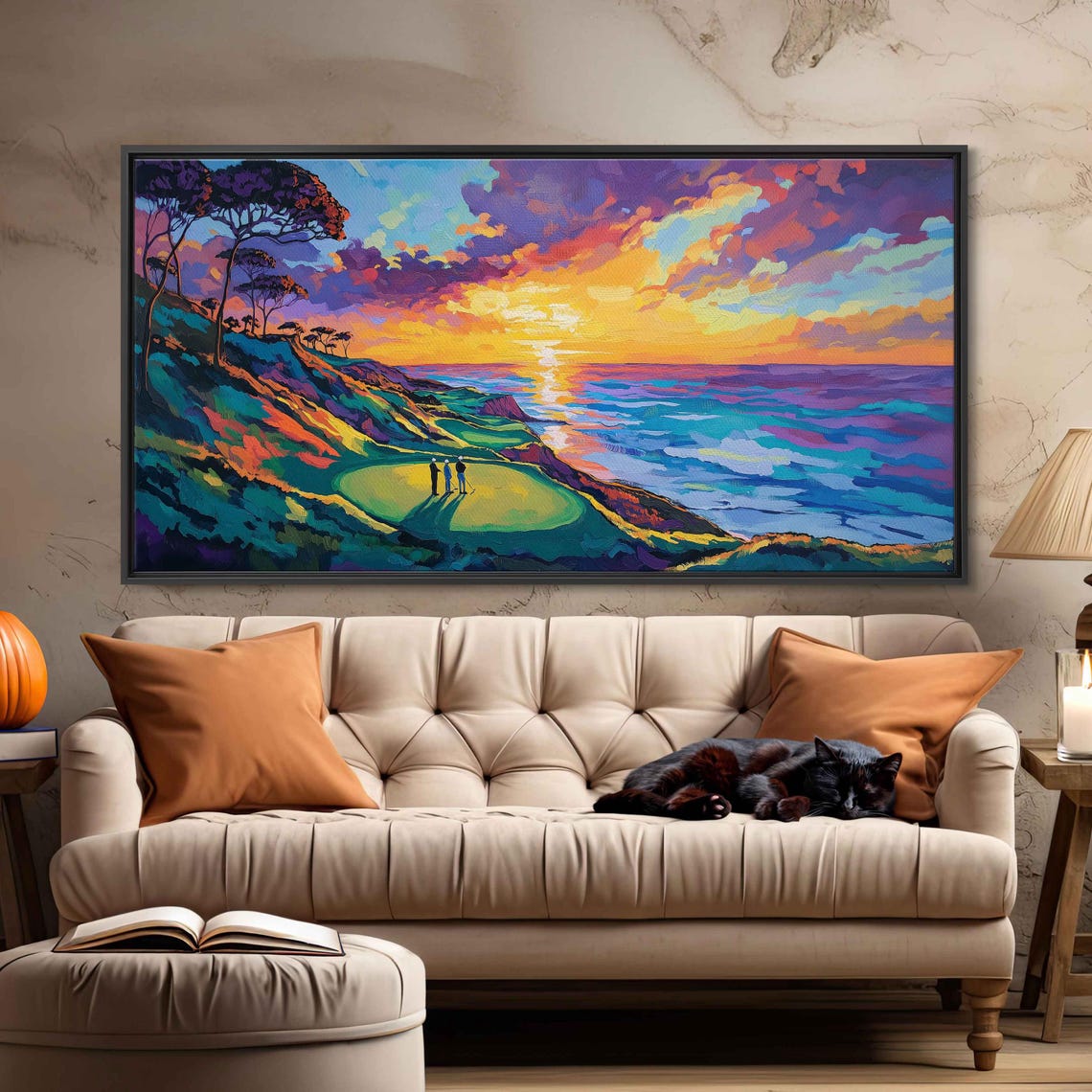 Torrey Pines Golf Course Ocean Cliffs Sunset Vibrant Colors Poster - Image 3