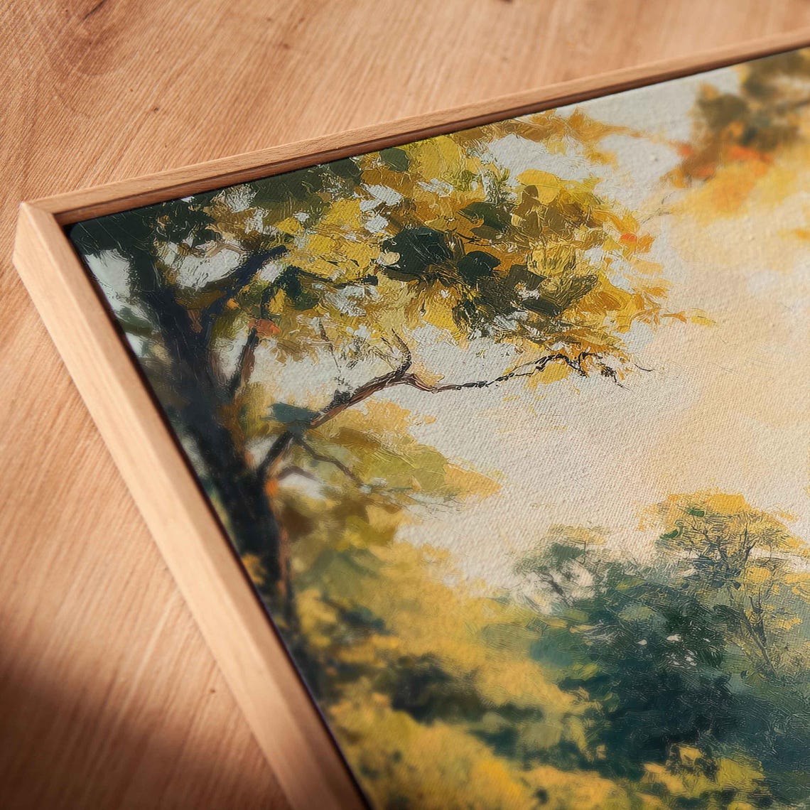 Highland Cattle Herd Sunlit Meadow Rustic Farm Painting Poster - Image 2