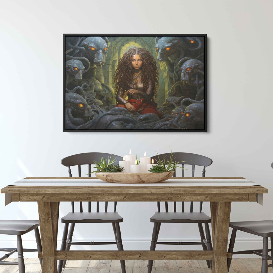Medusa Gorgon Queen In Cave Greek Mythology Dark Fantasy Serpent Art - Image 2