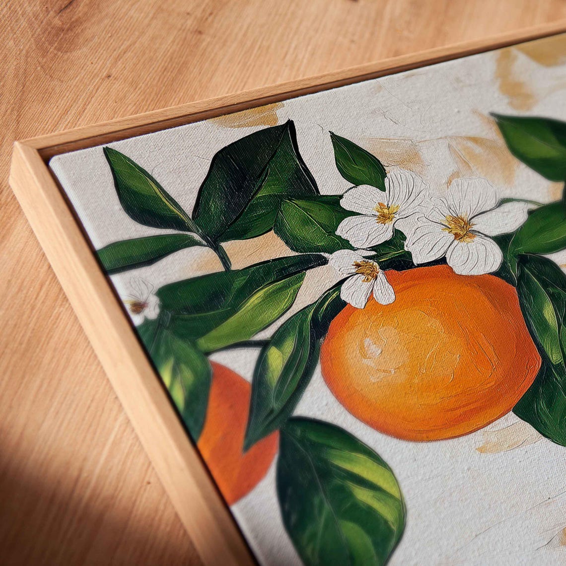 Fresh Oranges Orange Blossoms Branch Painterly Fruit Kitchen Wall Art - Image 2