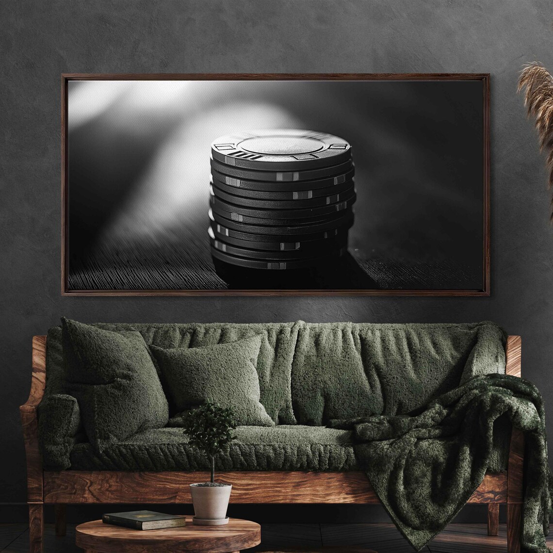 Stack Of Poker Chips Wall Art Print Man Cave Decor Gift For Him Playing Cards Ready To Hang