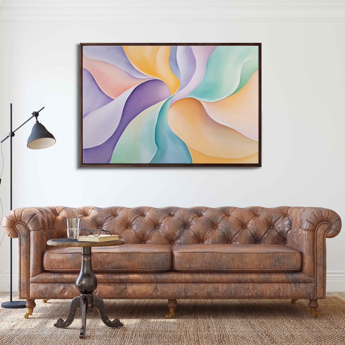 Pastel Abstract With Flowing Silk Forms In Spring Colors Poster
