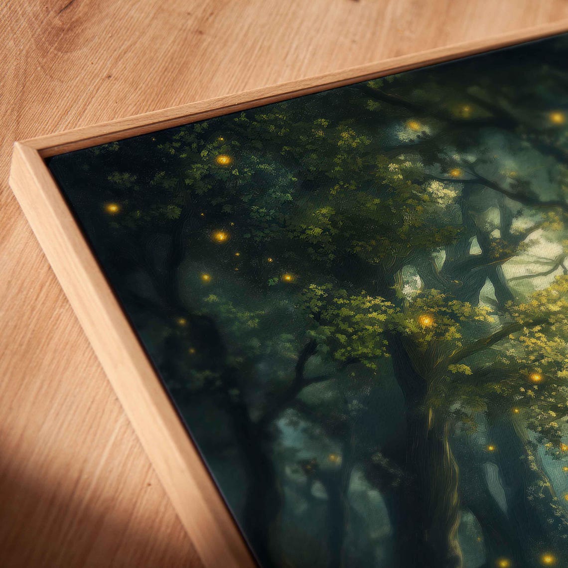 Enchanted Forest Glade Fireflies Magical Twilight Woods Poster - Image 2