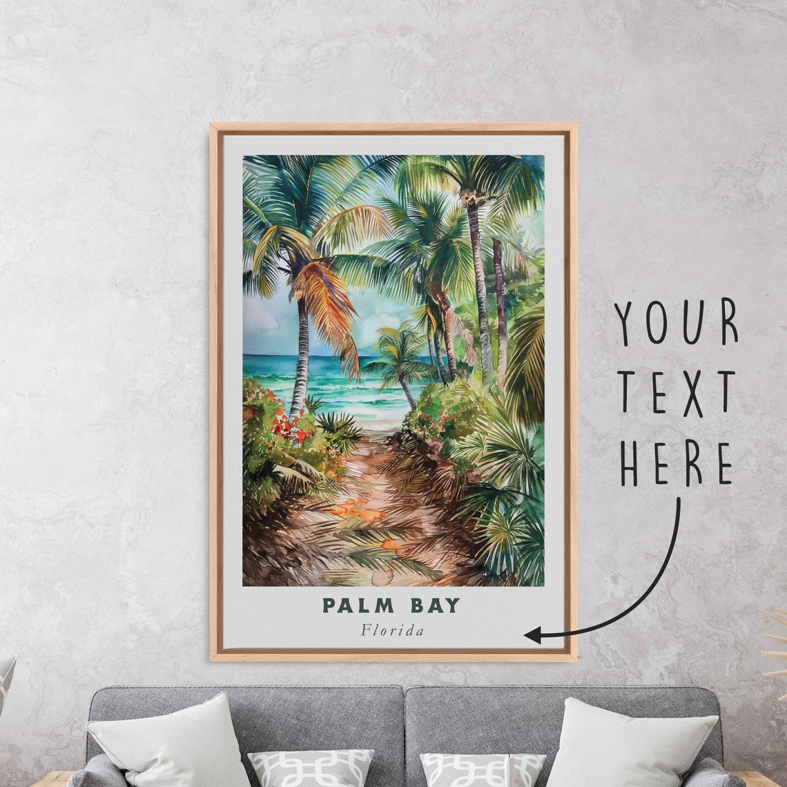 Palm Bay Florida Tropical Beach Path Palm Trees Ocean View Poster