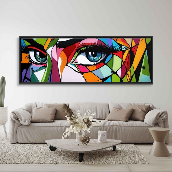 Abstract Mosaic Face Painting Wall Art Print Gift For Her Grafitti Art Gift For Artist Ready To Hang