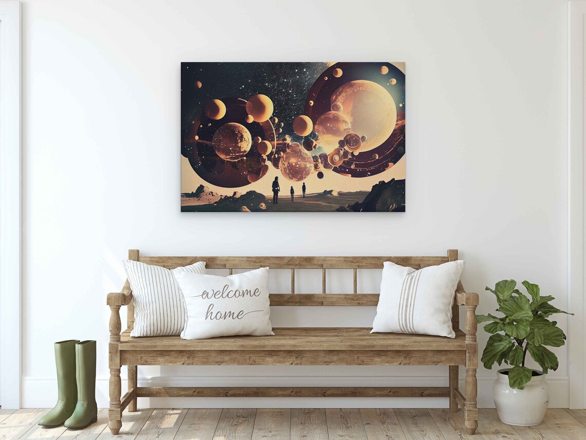Surrealism Art Space Poster, Abstract Modern Art - Image 2