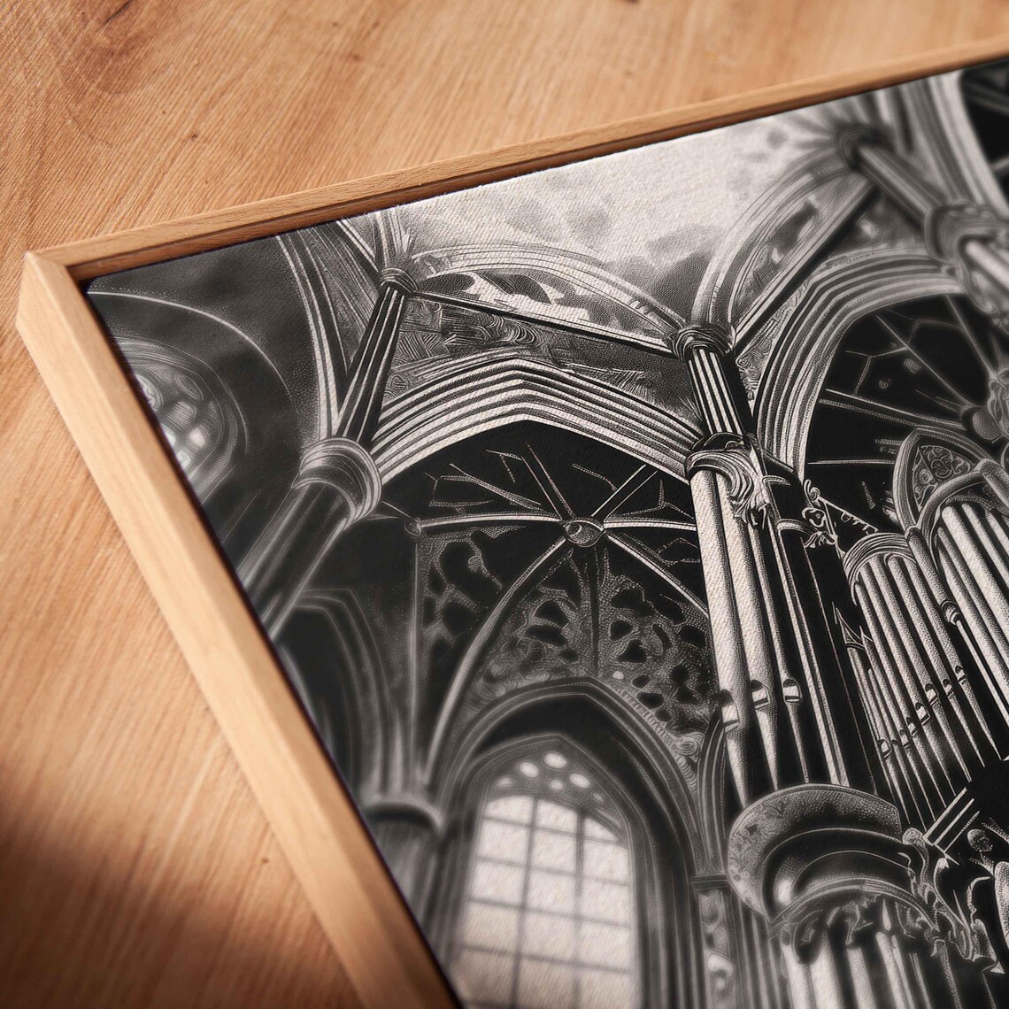 Towering Gothic Pipe Organ Cathedral Pipes Dark Ink Art Halloween Poster - Image 2
