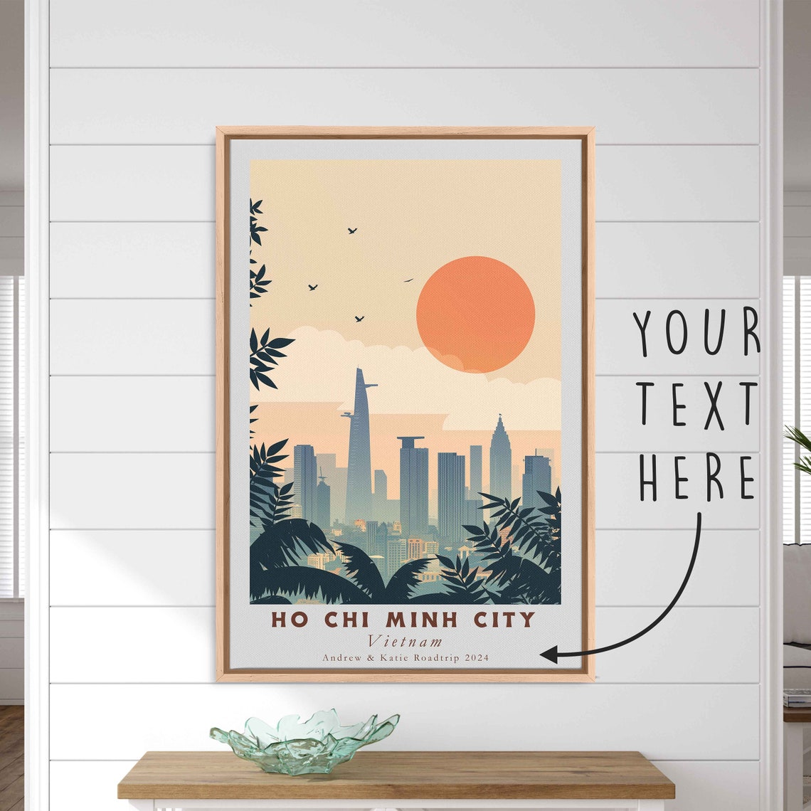 Ho Chi Minh City Vietnam Acrylic Painting Travel Art Framed Wall Art Framed Fine Art Poster Paper Print Travel Home Decor - Image 3