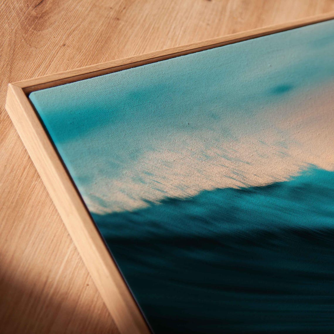 Surfer Catching Wave During Sunset Wall Art Print Gift For Surfer Blue Water Vibrant Colors Ready To Hang - Image 2