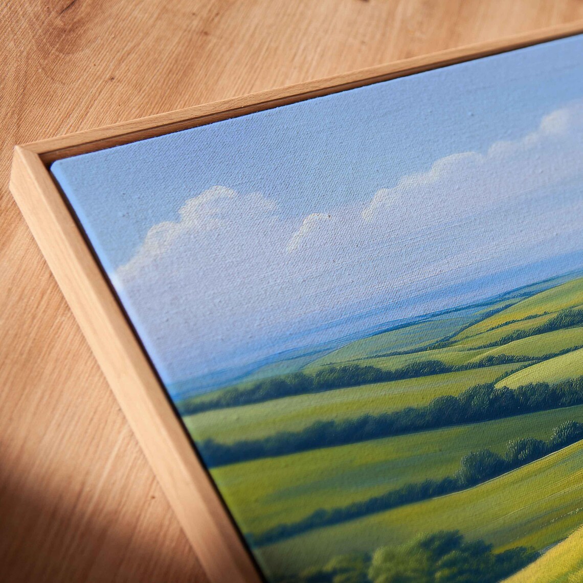 Acrylic Painting Of A Tea House Wall Art Print English Countryside Scene Relaxation - Image 2