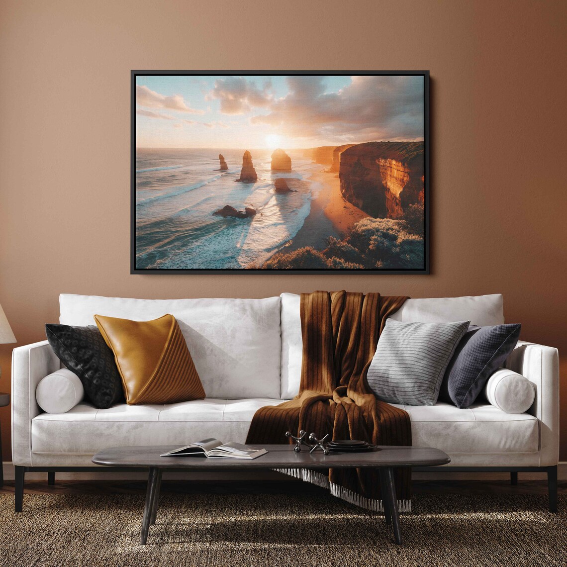 Great Ocean Road Sea Stacks At Golden Sunset Ocean View Poster