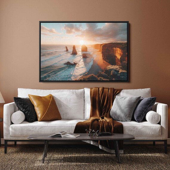 Great Ocean Road Sea Stacks At Golden Sunset Ocean View Poster