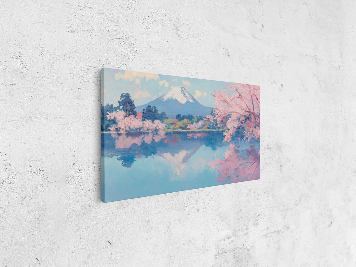 Mount Fuji Reflection, Cherry Blossom Trees - Image 4