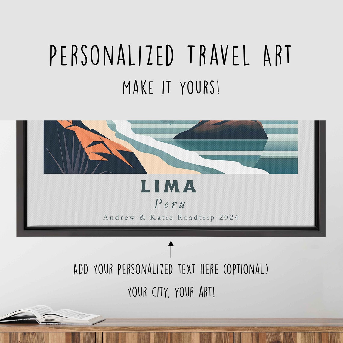 Lima Peru Beach Cliff Sunset City Skyline Ocean Travel Poster - Image 4
