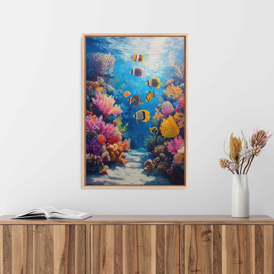 Coral Reef Underwater Scene Wall Art Print Colorful Fish Vibrant Coral - Image 3