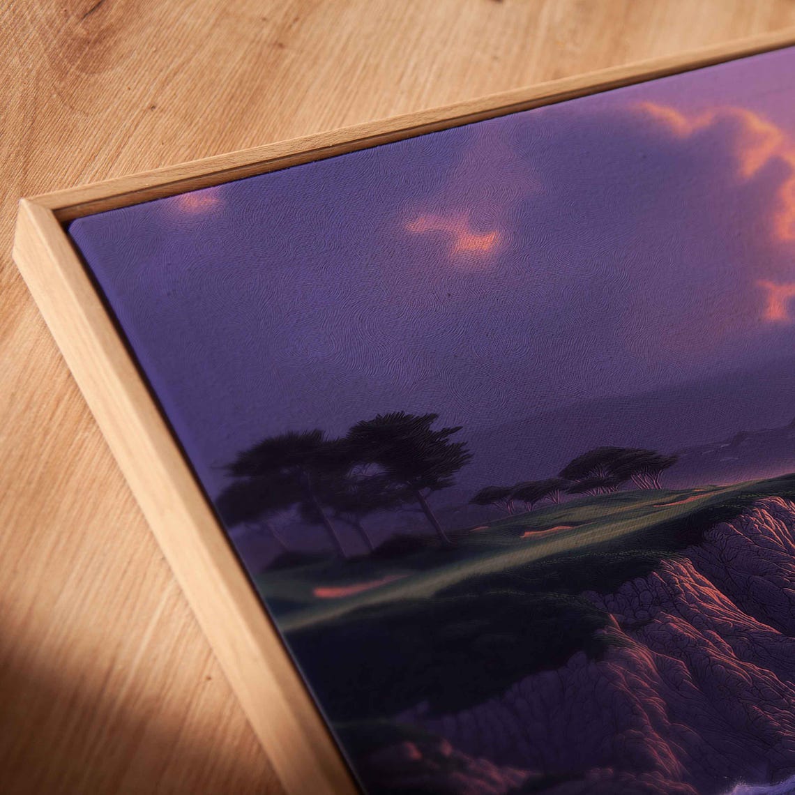 Pebble Beach Golf Course Sunset Ocean Cliffs Cypress Golf Art Poster - Image 2