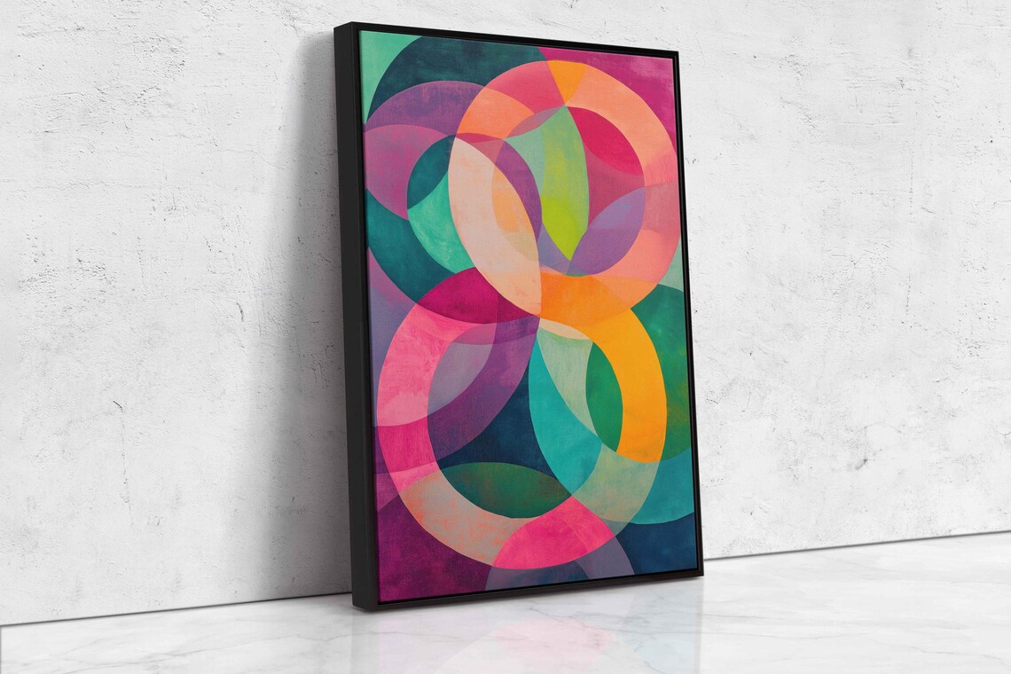 Interlocking Circles - Abstract Harmony Poster Print - Image 4