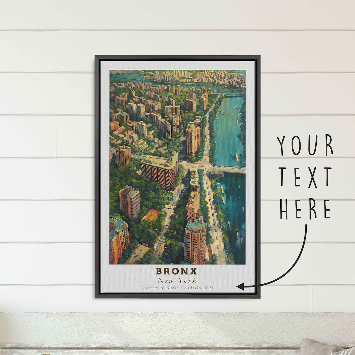 Bronx New York Riverfront Apartment Towers Aerial Travel Poster - Image 3