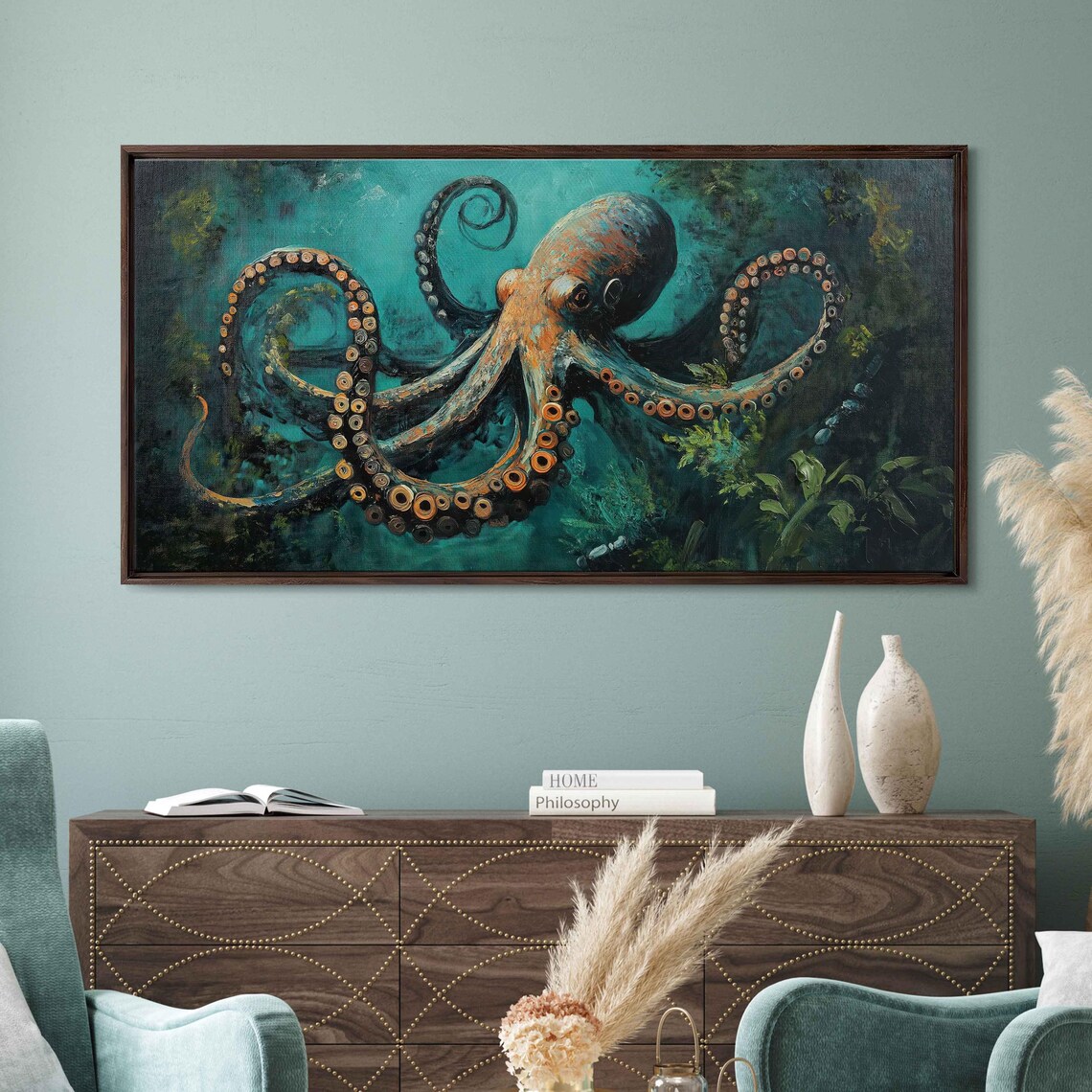 Elegant Octopus Entwined With Underwater Plants - Image 3