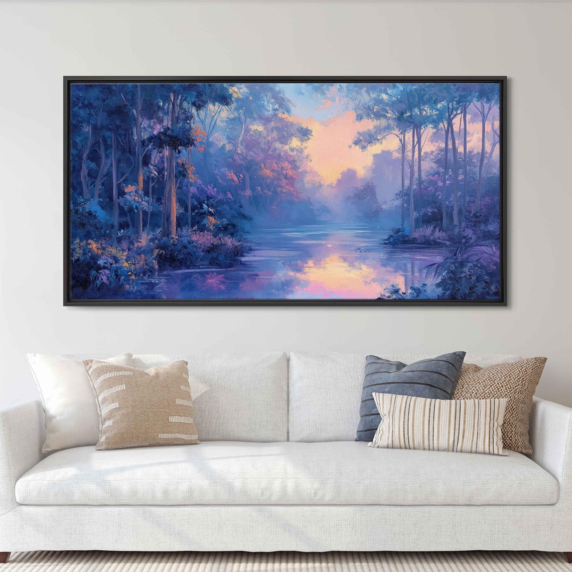 Enchanted Forest At Dawn Misty Pastel River Dreamlike Art Poster