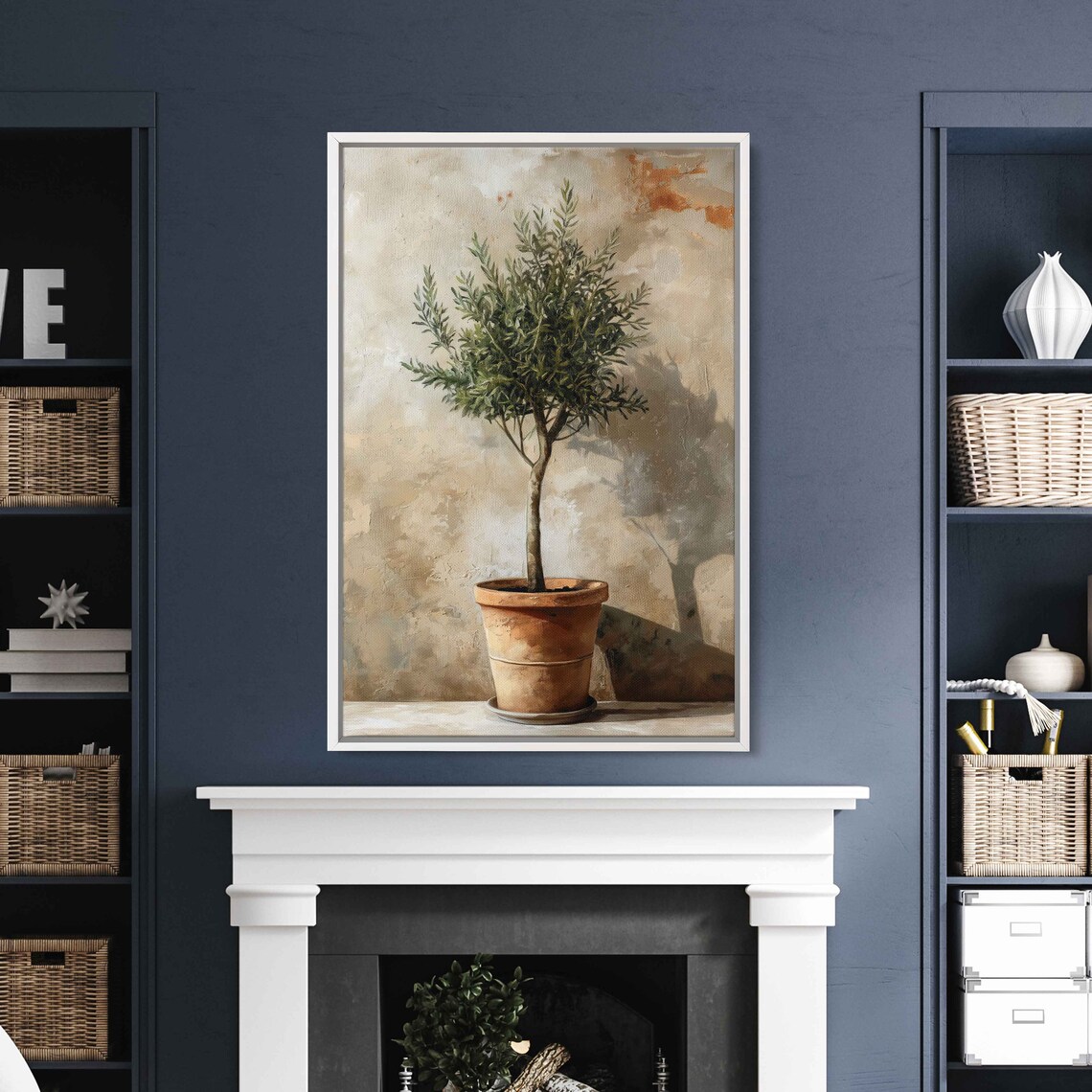 Olive Tree In Clay Pot Art Print, Nature Decor - Image 2