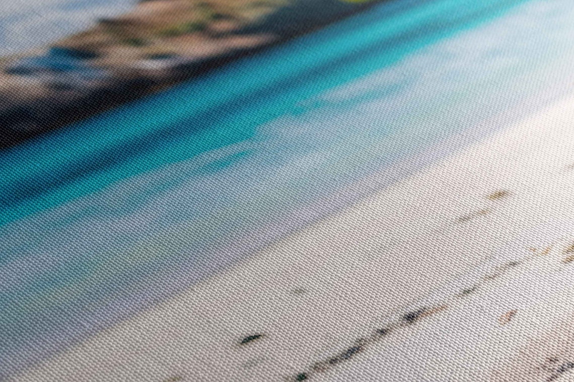 Smiling Sea Turtle Close Up On Sandy Beach Ocean Front Art Poster - Image 2