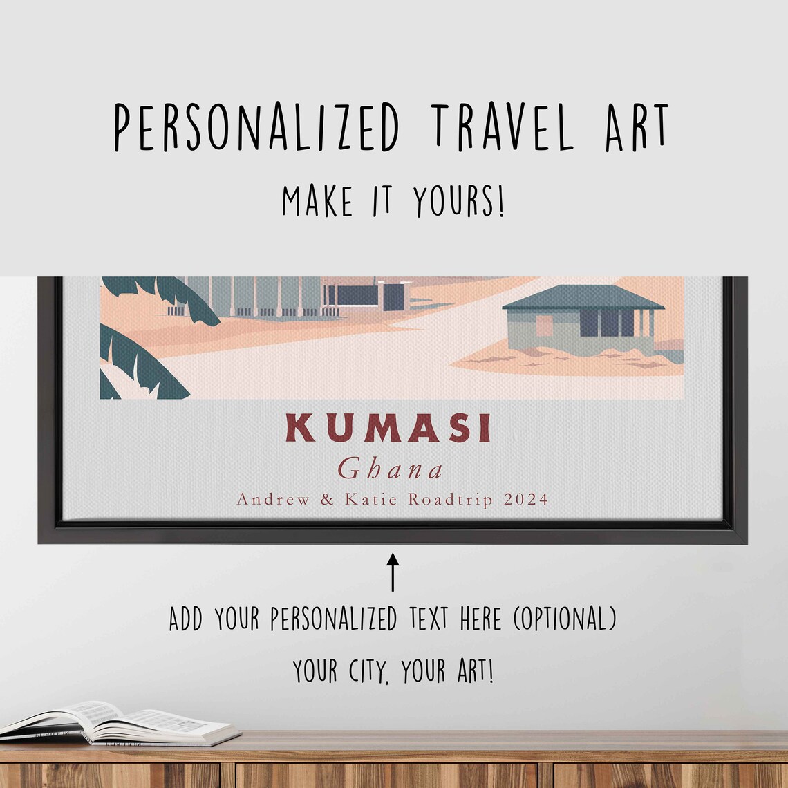 Kumasi Ghana Village Street Sunset Warm Houses Travel Poster - Image 4