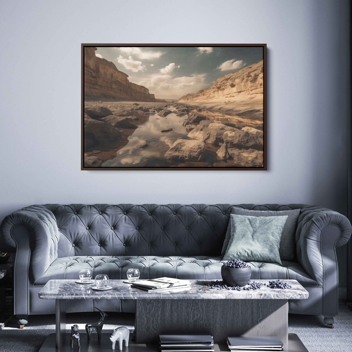 River Canyon Hdr Photography Print Long Exposure Photography High Resolution Framed Print Ready To Hang - Image 3