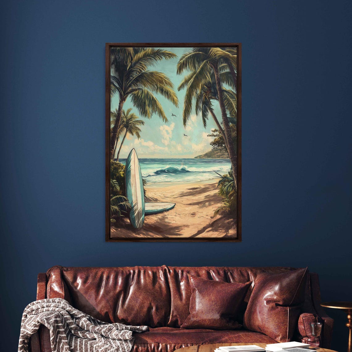 Serene Beach Scene With Surfboards Wall Art Print - Image 3