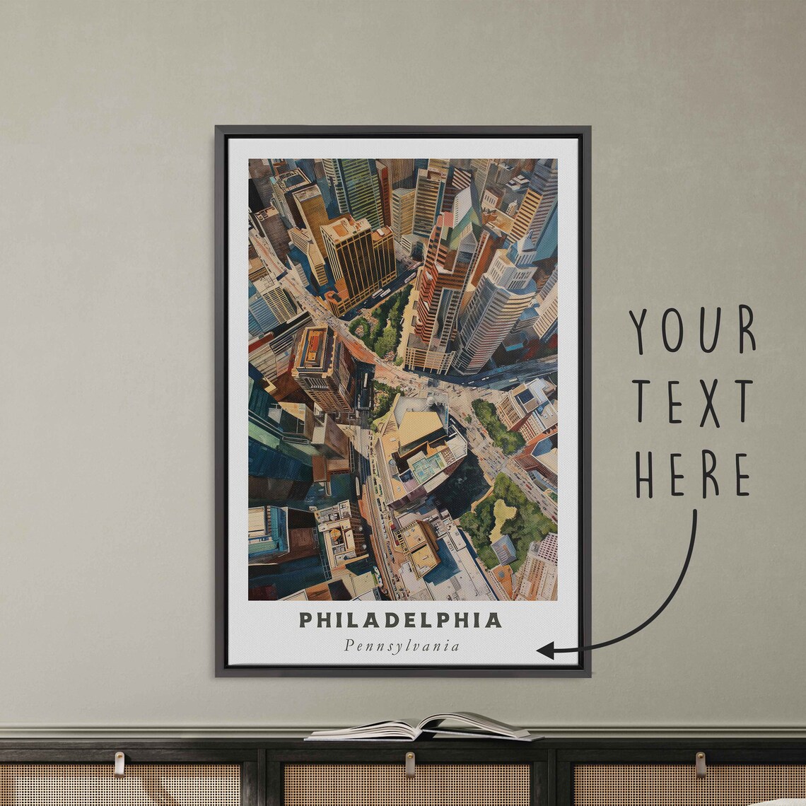 Philadelphia Pennsylvania Aerial Skyscrapers Downtown Overhead Poster