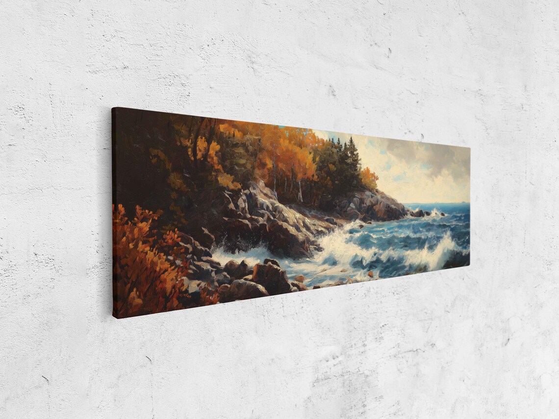 Acadia National Park Rugged Coast Fall Colors Crashing Waves Scenic Poster - Image 4