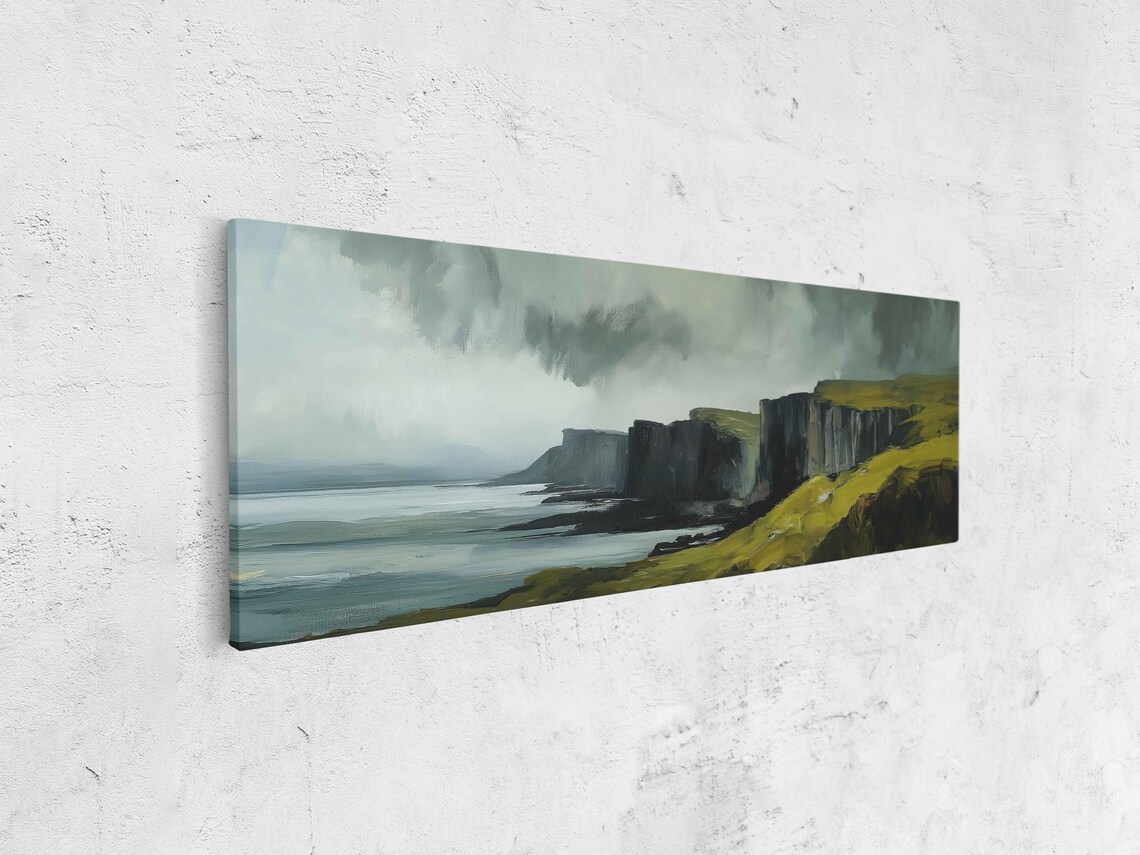 Scottish Highlands Cliffs Art Print, Moody Landscape - Image 4