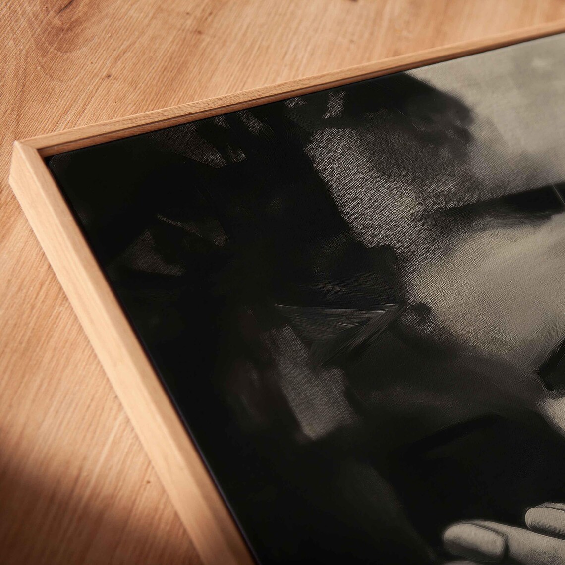 Monochromatic Abstract Painting, Intriguing Shadow Play - Image 2
