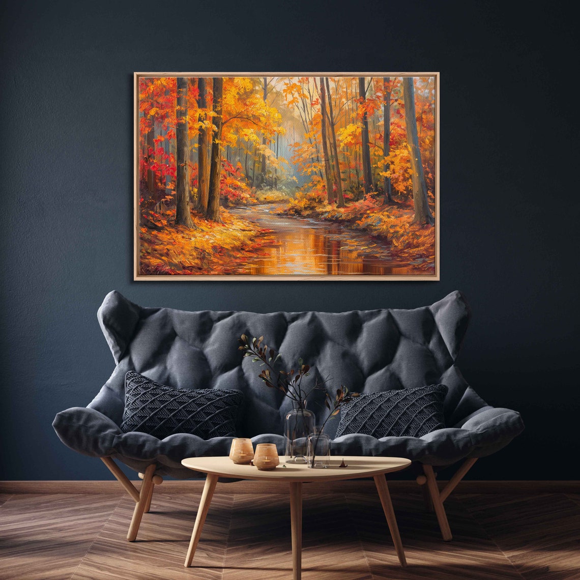 Autumn Forest Stream Golden Reflections Peak Fall Foliage Poster - Image 3