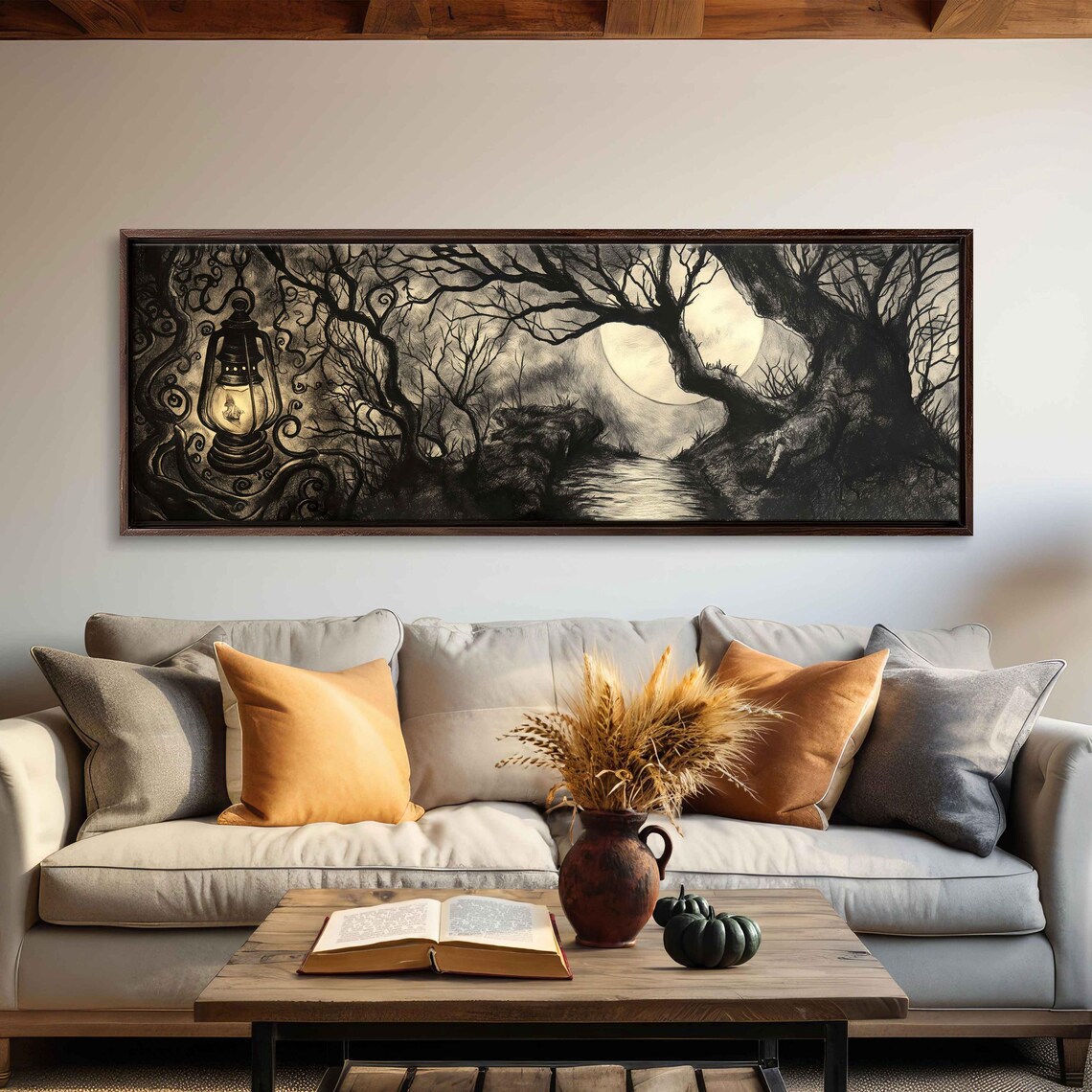 Gothic Lantern Trail Halloween Wall Art Print