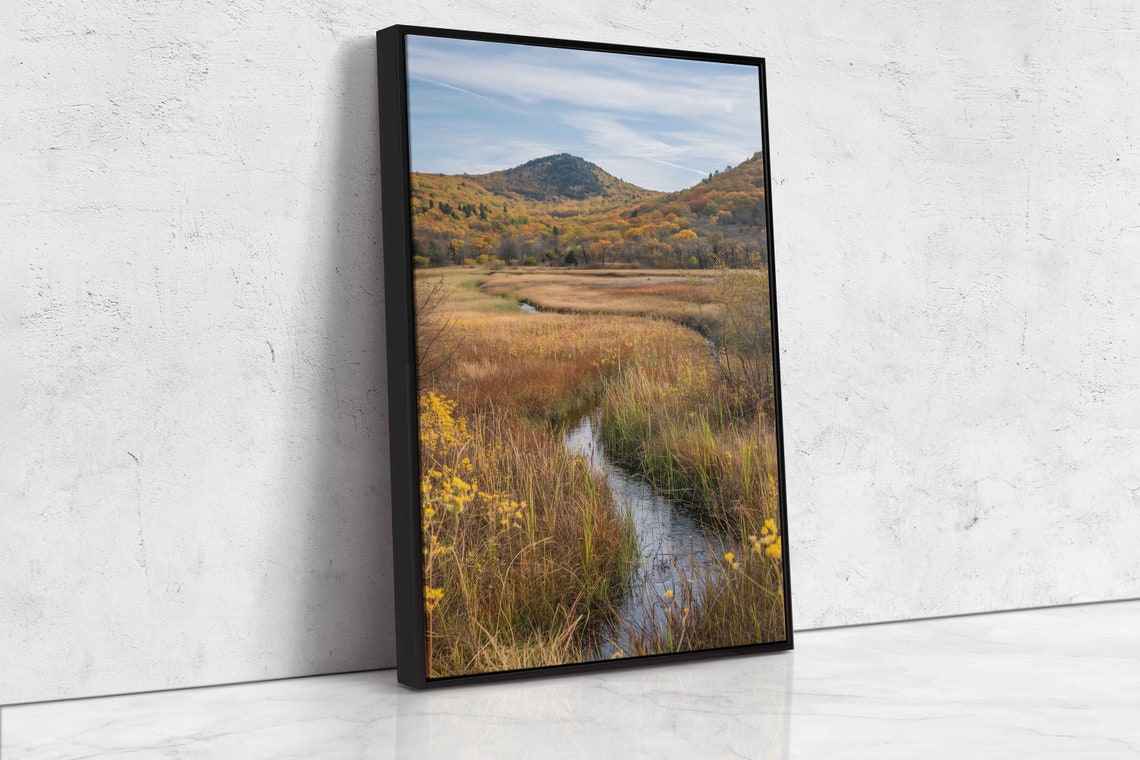 Autumn Meadow Winding Creek Rolling Hills Golden Foliage Nature Poster - Image 4
