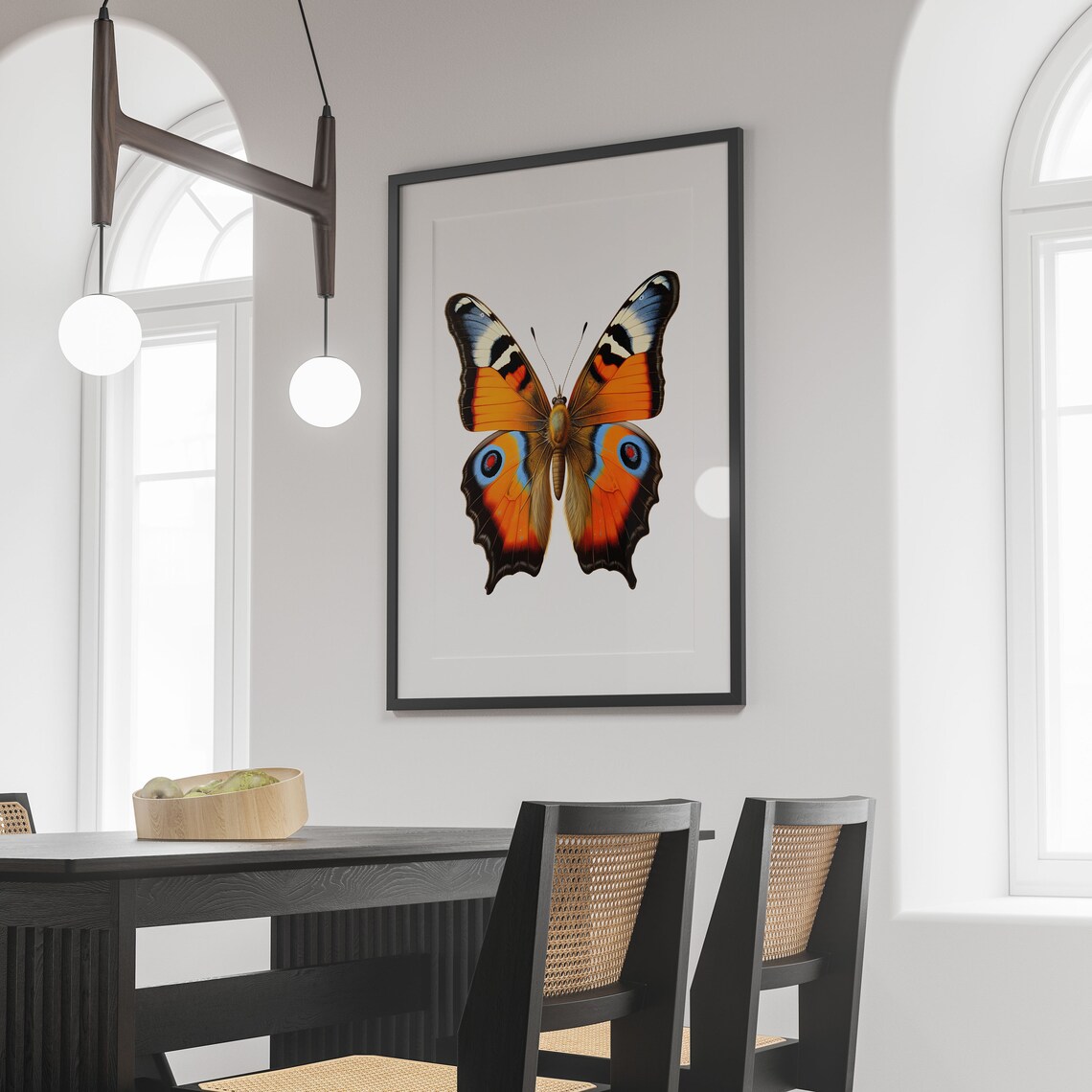 Peacock Butterfly Botanical Guide Art Print - Image 3