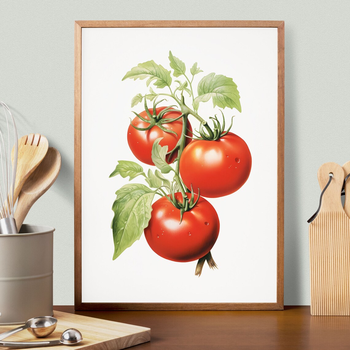 Tomato Wall Art Poster, Mediterranean Kitchen Decor - Image 2