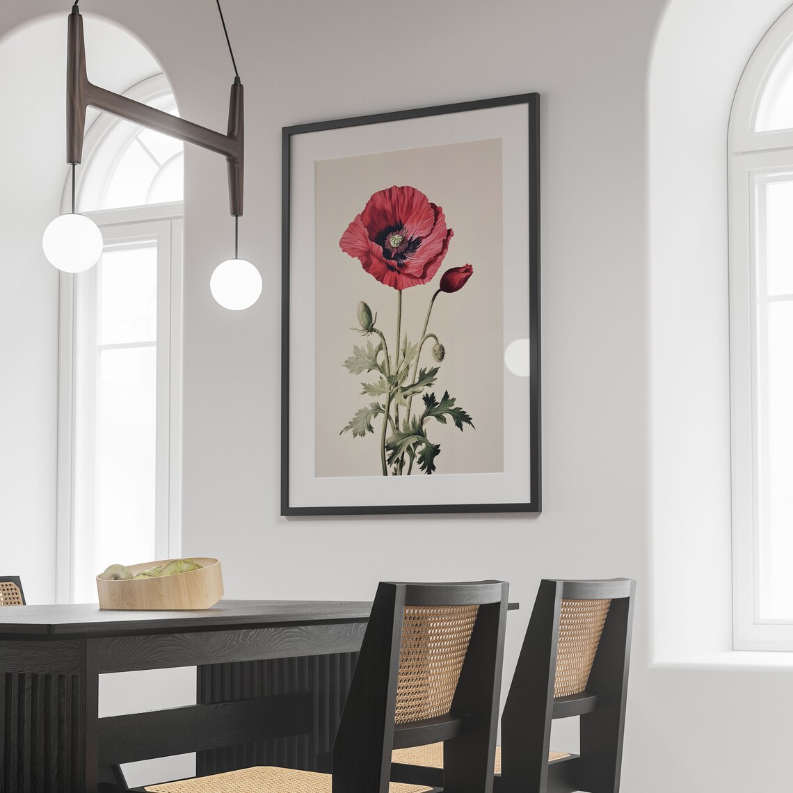 Poppy Botanical Vintage Poster, Floral Wall Art - Image 3