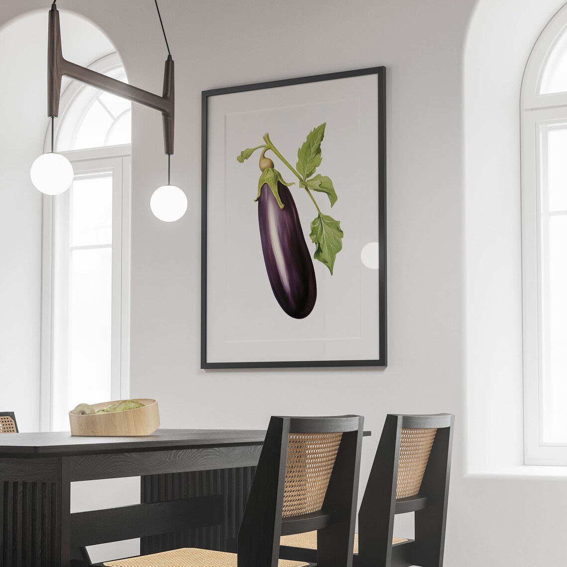 Eggplant Vegetable Poster, Vintage Minimal Kitchen Art - Image 2