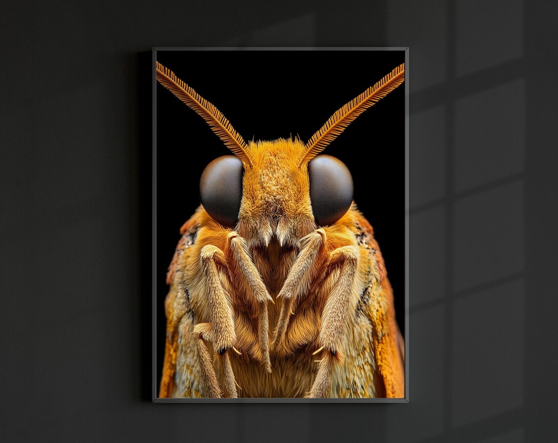 Moth Photo Poster, Minimal Modern Insect Portrait