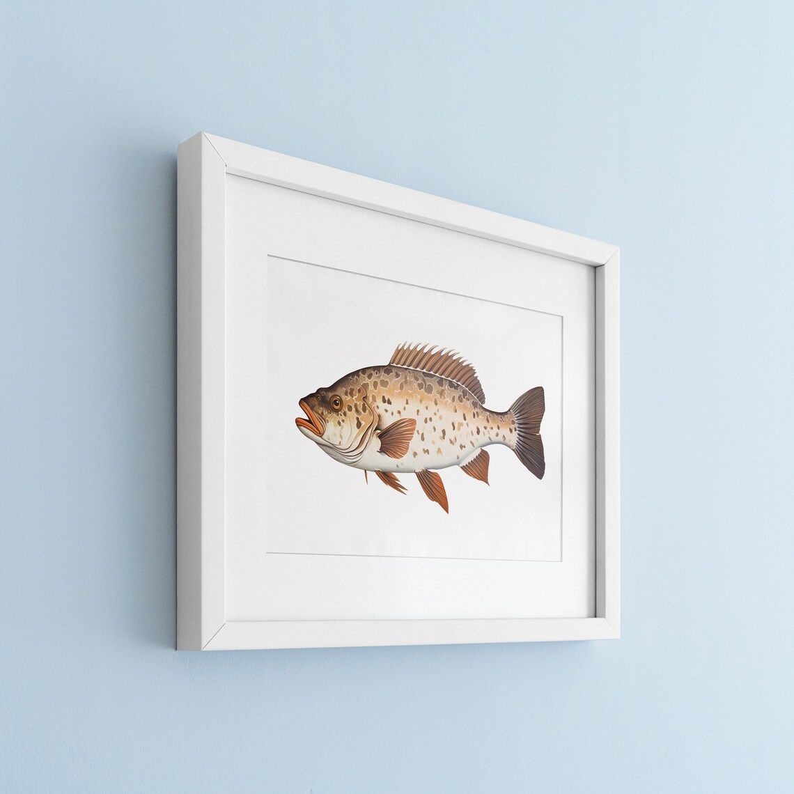 Halibut Vintage Fish Illustration Art Print - Image 3