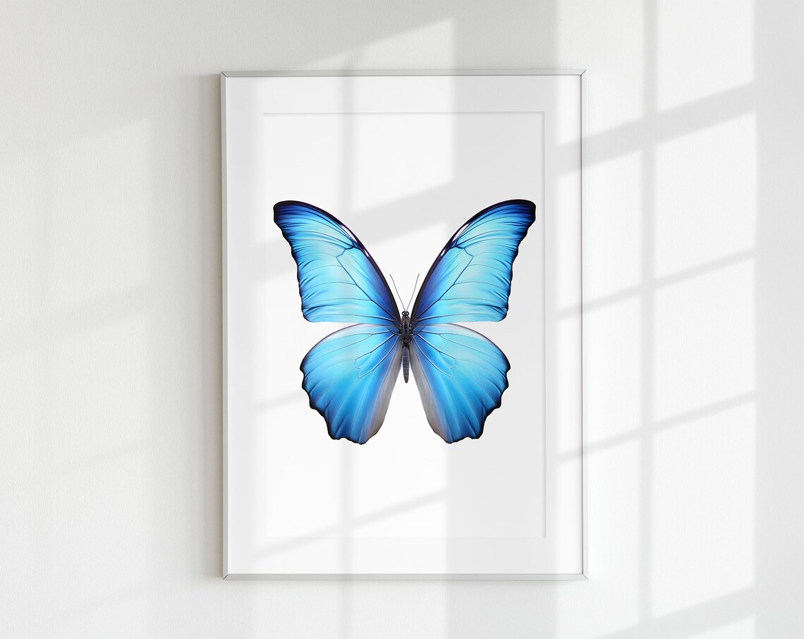 Morpho Butterfly Art Print, Botanical Guide