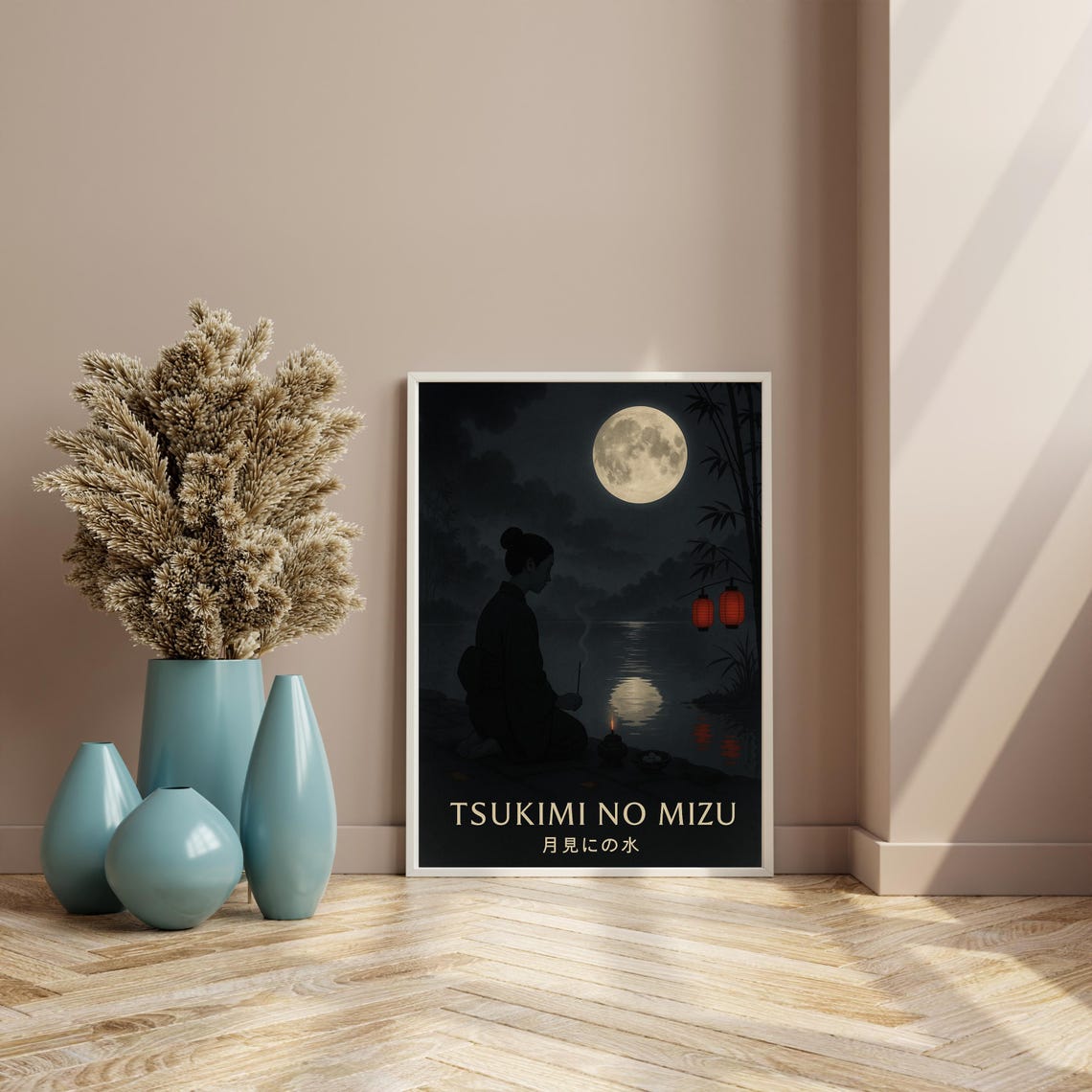 Tsukimi No Mizu Japandi Moon Viewing Art Print - Image 4