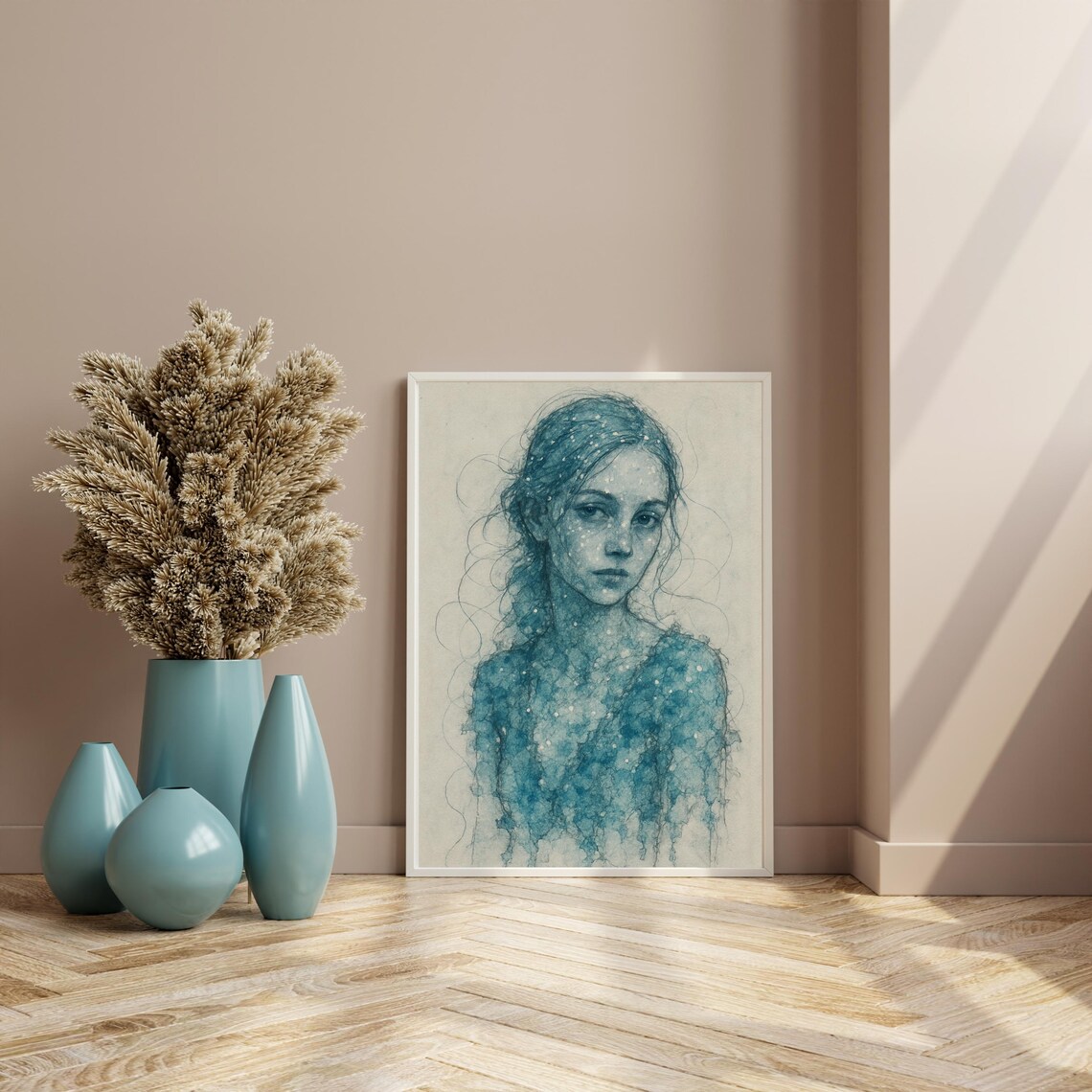 Snowfall Woman Portrait, Winter Night Portrait - Image 3